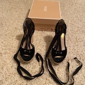 Michael Michael Kors Lilah Wedge Black Suede